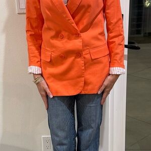 Women's Orange Double-Breasted Blazer